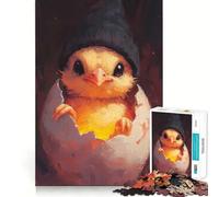 Rompecabezas de 1000 Piezas para Adolescentes Pollito en Huevo,decoración de Corte preciso,Juego cognitivo,Juguete para el Tiempo Libre,Regalo Tranquilo de Navidad (38x26cm)