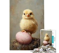 Rompecabezas de 1000 Piezas para Adolescentes Pollito y Huevo Rosa Ideal para cumpleaños y Navidad Juguete Educativo Apto para Mayores de 14 años (38x26cm)