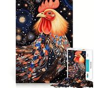 Rompecabezas de 1000 Piezas para Adolescentes Pollo de Animales Tribales, Juego de Ajuste, desafío Mental, Juguete para un Momento de diversión Tranquila, Escena navideña (38x26cm)