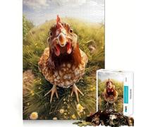 Rompecabezas de 1000 Piezas para Adolescentes Pollo en la Hierba,Encaje, Arte,Juego de concentración Mental,Tiempo de Descanso,diversión, (50x75cm)