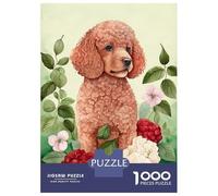 Rompecabezas De 1000 Piezas para Adolescentes Poodle Floral Portrait Rompecabezas para Adultos Juego Familiar Pero Divertido Y Humorístico Regalos para Reducir El Estrés 70x50cm/1000pcs