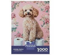 Rompecabezas De 1000 Piezas para Adolescentes Poodle on Rolls Rompecabezas para Adultos Juego De Ingenio Una Obra De Arte Gran Regalo para Jugar 38x26cm/1000pcs