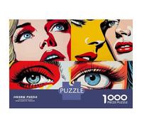 Rompecabezas De 1000 Piezas para Adolescentes Pop Art Women Faces Rompecabezas para Adultos Juego Familiar Decoración del Hogar Cumpleaños Y Navidad 52x38cm/1000pcs