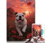 Rompecabezas de 1000 Piezas para Adolescentes, Poppy Bulldog Inglés, 1000 Piezas para Adultos, antiestrés, desafío difícil, Regalo de Amigo Secreto (tamaño 38x26cm)