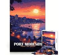 Rompecabezas de 1000 Piezas para Adolescentes Port Moresby,Papúa Nueva Guinea al Atardecer Desarrolla la Capacidad de razonamiento y es un Entretenimiento Ligero Corte preciso Un Regalo Ideal 50x75cm