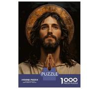 Rompecabezas De 1000 Piezas para Adolescentes Portrait of Jesus Christ in Prayer Rompecabezas para Adultos Juego Práctico Decoración De Pared Oferta como Regalos para Toda La Familia 52x38cm/1000pcs