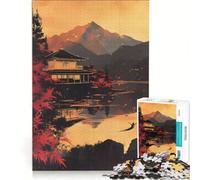 Rompecabezas de 1000 Piezas para Adolescentes Postal Japonesa Vintage Juego Educativo Entrena tu Cerebro y Tus Manos Regalo para Amigos y Familiares 38x52cm