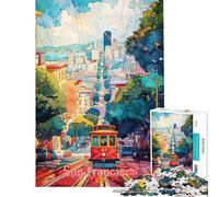 Rompecabezas de 1000 piezas para adolescentes póster artístico de San Francisco rompecabezas para adultos rompecabezas para la diversión familiar desafiante para completar juego divertido y desafiante