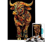 Rompecabezas de 1000 Piezas para Adolescentes Póster artístico Original de un Toro Desafío Educativo Decoración para el hogar Juegos educativos Apto para Mayores de 14 años (38x52cm)