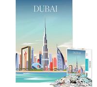 Rompecabezas de 1000 Piezas para Adolescentes póster de Dubái Juegos relajantes Juguetes adictivos para Cultivar la Paciencia Excelentes Regalos para Juegos Corte de precisión tamaño 75x50cm
