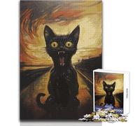 Rompecabezas de 1000 Piezas para Adolescentes, póster de El Grito del Gato Negro, Juguetes, Juegos educativos, desafío difícil, Regalo para cumpleaños, tamaño 38x52cm