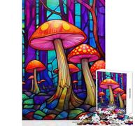 Rompecabezas de 1000 Piezas para Adolescentes póster de Hongo psilocibina decoración del hogar Juguetes Ideas de Regalo Juego de ingenio con póster a Juego y Hoja de Trivia tamaño 50x75cm