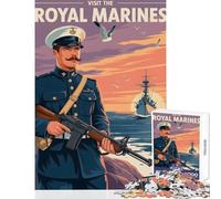 Rompecabezas de 1000 Piezas para Adolescentes póster de la Visita de los Royal Marines Juguetes antiestrés Regalos para Mujeres y Hombres Juego Imposible Interesante para Reducir el estrés38x52cm