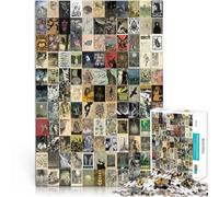 Rompecabezas de 1000 Piezas para Adolescentes Póster de Mosaico de Arte Retro Juegos educativos Adecuado para decoración de Escritorio. 50x70cm