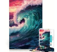 Rompecabezas de 1000 Piezas para Adolescentes Póster de Olas del océano,Corte, lógica Divertida,Juguete Divertido,Juego Tranquilo,diversión de cumpleaños,Juego Divertido (38x52cm)