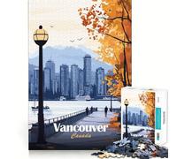 Rompecabezas de 1000 Piezas para Adolescentes, póster de Paisaje Urbano de Vancouver, Ajuste, Juego, Desarrollo Mental, diversión, Ocio, Tiempo Libre, Navidad, Arte para el hogar (38x26cm)