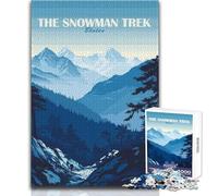 Rompecabezas de 1000 Piezas para Adolescentes, póster de The Snowman Trek Bután, Rompecabezas, Juegos Familiares, Carrera de Velocidad Manual, Juguete Educativo, tamaño 50x75cm