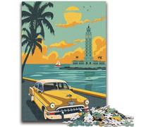 Rompecabezas de 1000 Piezas para Adolescentes Póster de Viaje a Cuba Regalos de Amigo Secreto para Mayores de 14 años (50x75cm)