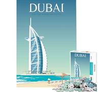 Rompecabezas de 1000 Piezas para Adolescentes póster de Viaje a Dubái Juego práctico Juguetes adictivos para Cultivar la Paciencia Regalos artísticos Aprendizaje Educativo tamaño 75x50cm
