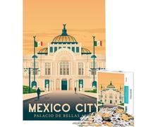 Rompecabezas de 1000 Piezas para Adolescentes Póster de Viaje a la Ciudad de México Juego de ingenio desafío Educativo Regalo Ideas de Aprendizaje tamaño 38x52cm