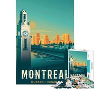 Rompecabezas de 1000 Piezas para Adolescentes póster de Viaje a Montreal desafío de Inteligencia Cerebral Juguetes adictivos Juegos Divertidos Mejora de la Memoria Regalos artísticos tamaño 75x50cm