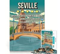 Rompecabezas de 1000 Piezas para Adolescentes póster de Viaje a Sevilla, decoración Impecable, Juguete para ejercitar la Mente, Juego para Relajarse, Regalo Divertido de Navidad (50x75cm)