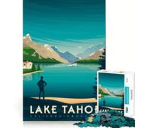 Rompecabezas de 1000 Piezas para Adolescentes,póster de Viaje al Lago Tahoe,Arte de Corte Fino,lógica,Juguete Divertido,Tiempo de Juego Acogedor,decoración navideña para la Pared (50x75cm)