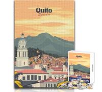 Rompecabezas de 1000 Piezas para Adolescentes, póster de Viaje con Paisaje Urbano de Quito, Ecuador, diversión Familiar y Juegos, análisis y lógica, Regalo de cumpleaños, tamaño 38x26cm