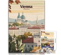 Rompecabezas de 1000 Piezas para Adolescentes, póster de Viaje con Paisaje Urbano de Viena, Austria, Juegos educativos, Juguete Educativo de Corte de precisión, tamaño 50x75cm