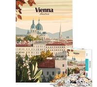 Rompecabezas de 1000 Piezas para Adolescentes Póster de Viaje con Paisaje Urbano de Viena Austria Juguete Educativo para Aprender y Mejorar la Memoria Regalo de cumpleaños (Tamaño 38x52cm)