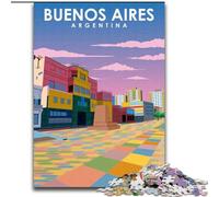 Rompecabezas de 1000 Piezas para Adolescentes, póster de Viaje de Buenos Aires, Juguetes, Juegos educativos, interacción Entre Padres e Hijos, 26x38cm