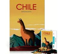 Rompecabezas de 1000 Piezas para Adolescentes,póster de Viaje de la Ciudad de Chile,Arte de Corte Fino,lógica,Juguete Divertido,Tiempo de Juego Acogedor,decoración navideña para la Pared (38x52cm)
