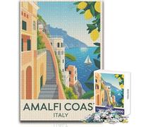 Rompecabezas de 1000 Piezas para Adolescentes, póster de Viaje de la Costa Amalfitana Italiana, Juegos Familiares, Mejora la Memoria, Regalo de cumpleaños, tamaño 38x26cm