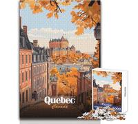 Rompecabezas de 1000 Piezas para Adolescentes, póster de Viaje de otoño de la Ciudad de Quebec, diversión Familiar y Noche de Juegos, análisis y lógica, Regalo de cumpleaños, tamaño 38x52cm
