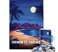 Rompecabezas de 1000 Piezas para Adolescentes Póster de Viaje de Sharm El-Sheikh Egipto Juegos relajantes Juguetes adictivos para Cultivar la Paciencia Gran Regalo Un Reto difícil (Tamaño 38x26cm)