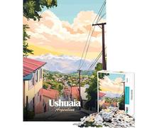 Rompecabezas de 1000 Piezas para Adolescentes Póster de Viaje de Ushuaia Argentina Juego Educativo Juguetes didácticos Obra de Arte Regalo Corte de precisión (tamaño 50x75cm)
