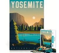 Rompecabezas de 1000 Piezas para Adolescentes póster de Viaje de Yosemite Arte de Corte Fino Entrenamiento de concentración Juego Divertido para Momentos de Tranquilidad Regalo Divertido de Navidad