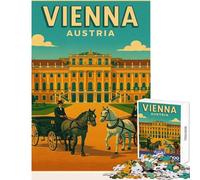 Rompecabezas de 1000 Piezas para Adolescentes póster de Viaje Vintage de Viena Austria Juguete Educativo Regalo de Amigo Secreto Juego Educativo colección de Artistas Bellas Artes tamaño 38x52cm