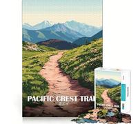 Rompecabezas de 1000 Piezas para Adolescentes Póster del Paisaje de Pacific Crest Trail EE UU,Arte de Corte preciso,Juguete Inteligente para,Tiempo de Juego,Actividad de cumpleaños