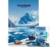 Rompecabezas de 1000 Piezas para Adolescentes Póster del Paisaje del Parque Nacional de Groenlandia,Corte, lógica Divertida,Juguete Divertido,Juego Tranquilo,diversión de cumpleaños,Juego