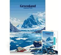 Rompecabezas de 1000 Piezas para Adolescentes Póster del Paisaje del Parque Nacional de Groenlandia,Juego de lógica Divertido y de fácil manejo,Juego Tranquilo,decoración navideña,Regalo (38x26cm)