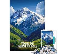 Rompecabezas de 1000 Piezas para Adolescentes Póster del Paisaje del Tour del Mont Blanc Juguetes educativos Juego de construcción Gran Regalo para los Amantes de los Juegos (tamaño 38x52cm)
