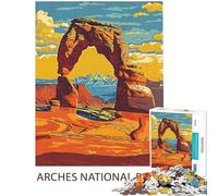 Rompecabezas de 1000 Piezas para Adolescentes póster del Parque Nacional Arches Rompecabezas para Adultos Juegos Familiares patrón de Montaje Oferta como Regalo para Toda la Familia (tamaño 38x52cm)