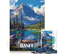 Rompecabezas de 1000 Piezas para Adolescentes,póster del Parque Nacional Banff,Juego Jugar en Pareja,Juego cognitivo,Regalo,Juego Relajante,Actividad Divertida para cumpleaños (50x75cm)