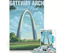 Rompecabezas de 1000 Piezas para Adolescentes Póster del Parque Nacional Gateway Arch, Juego práctico, desafío difícil, cumpleaños 50x75cm