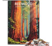 Rompecabezas de 1000 Piezas para Adolescentes, póster del Parque Nacional Redwood para Juego Educativo, desafío, Juguete, Regalo de cumpleaños (50x75cm) 1000 Piezas