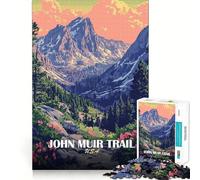 Rompecabezas de 1000 Piezas para Adolescentes Póster del Sendero John Muir de EE UU,Paisaje,Arte de Bordes precisos,Juego de Actividades para desarrollar la Mente,Regalo de cumpleaños (38x52cm)