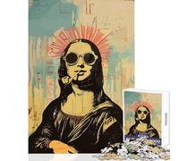 Rompecabezas de 1000 Piezas para Adolescentes póster Hippie de la Mona Lisa Juguete Educativo Ideas de Regalo Juego práctico colección de Artistas Bellas Artes tamaño 38x26cm