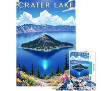 Rompecabezas de 1000 Piezas para Adolescentes Póster panorámico del Lago Crater en Oregón Rompecabezas para Adultos Análisis y lógica de Juegos prácticos Un Gran Regalo para los Amantes de