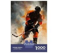 Rompecabezas De 1000 Piezas para Adolescentes Powerful Hockey Player Art Rompecabezas para Adultos Juegos Relajantes Mejora La Memoria Ayuda A Ejercitar El Cerebro 52x38cm/1000pcs